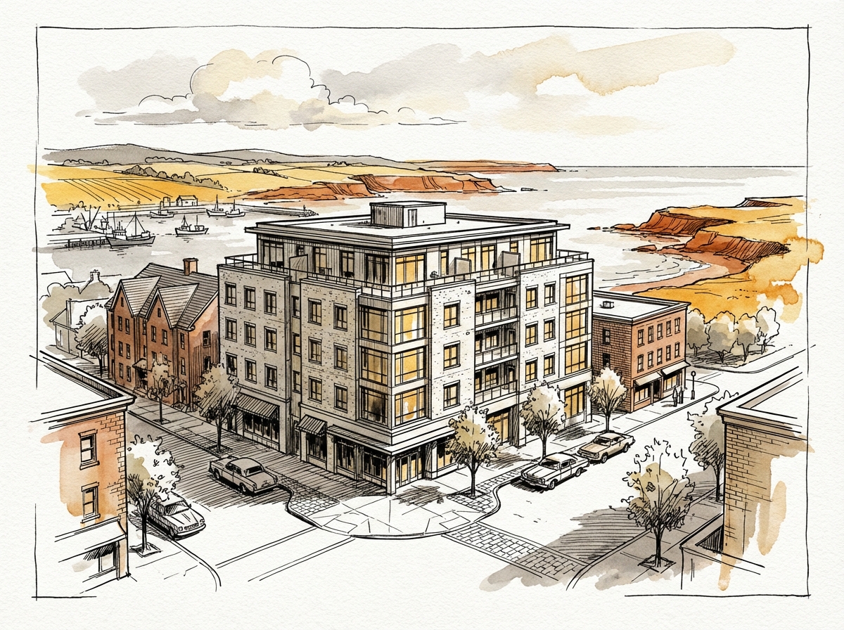 Truro, Nova Scotia — ink and watercolor illustration