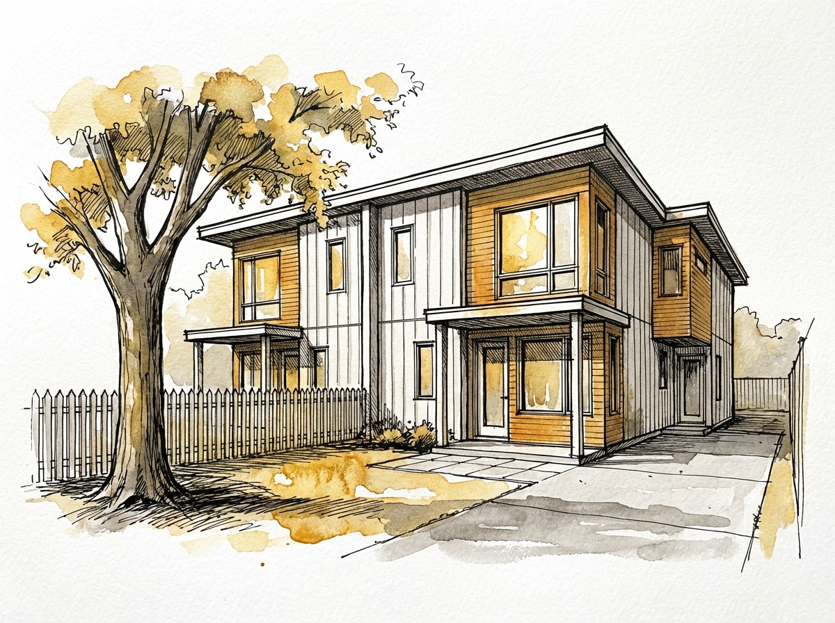 Duplex — modern multi-unit building illustration
